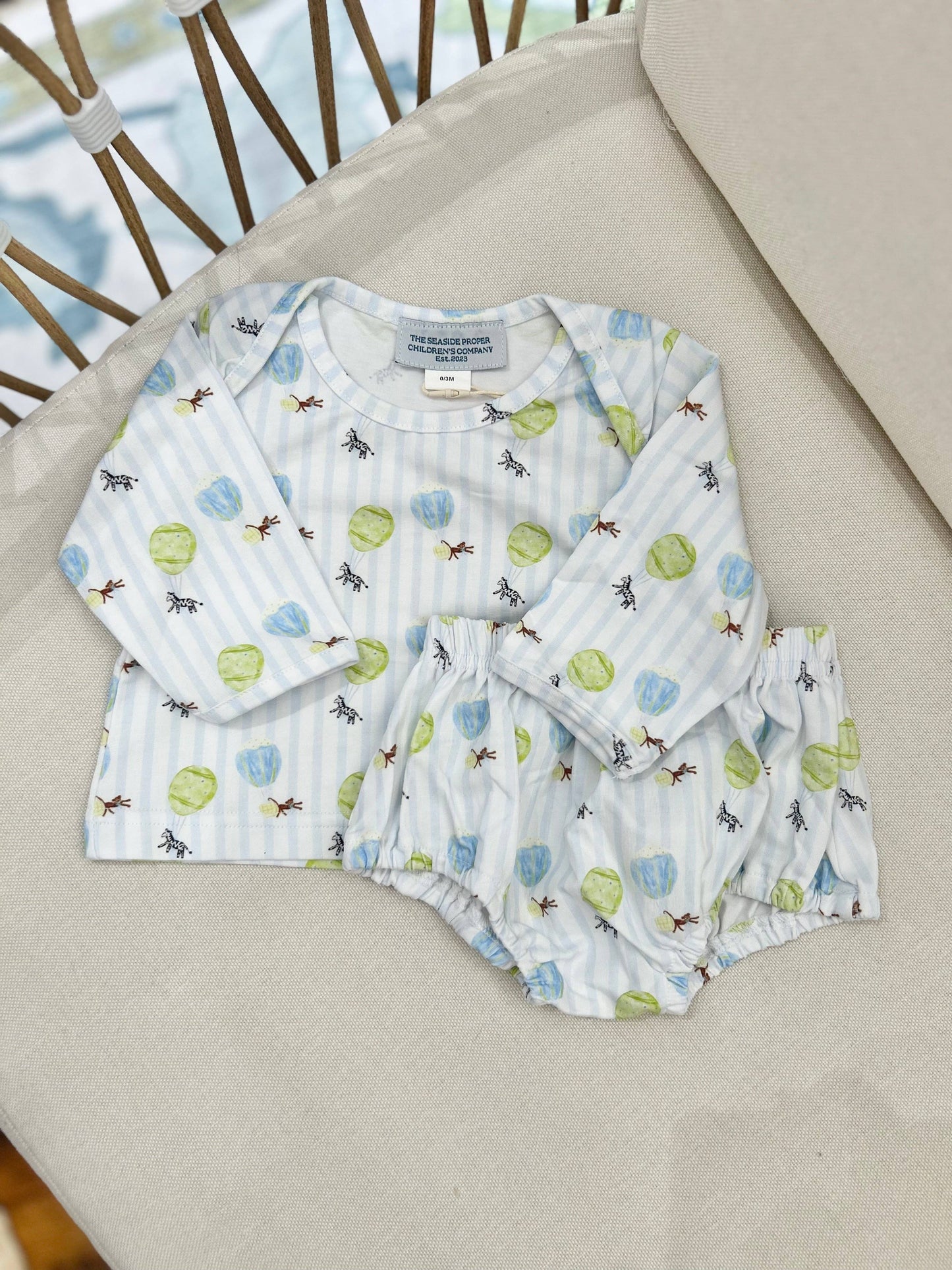 Soaring Safari Pals Boys Long Sleeve Diaper Set
