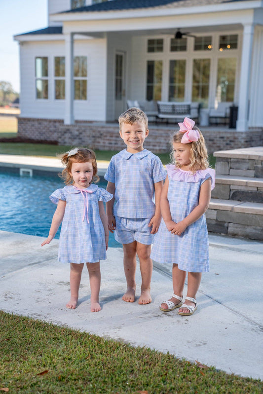 Fallon Spring Plaid Bloomer Set