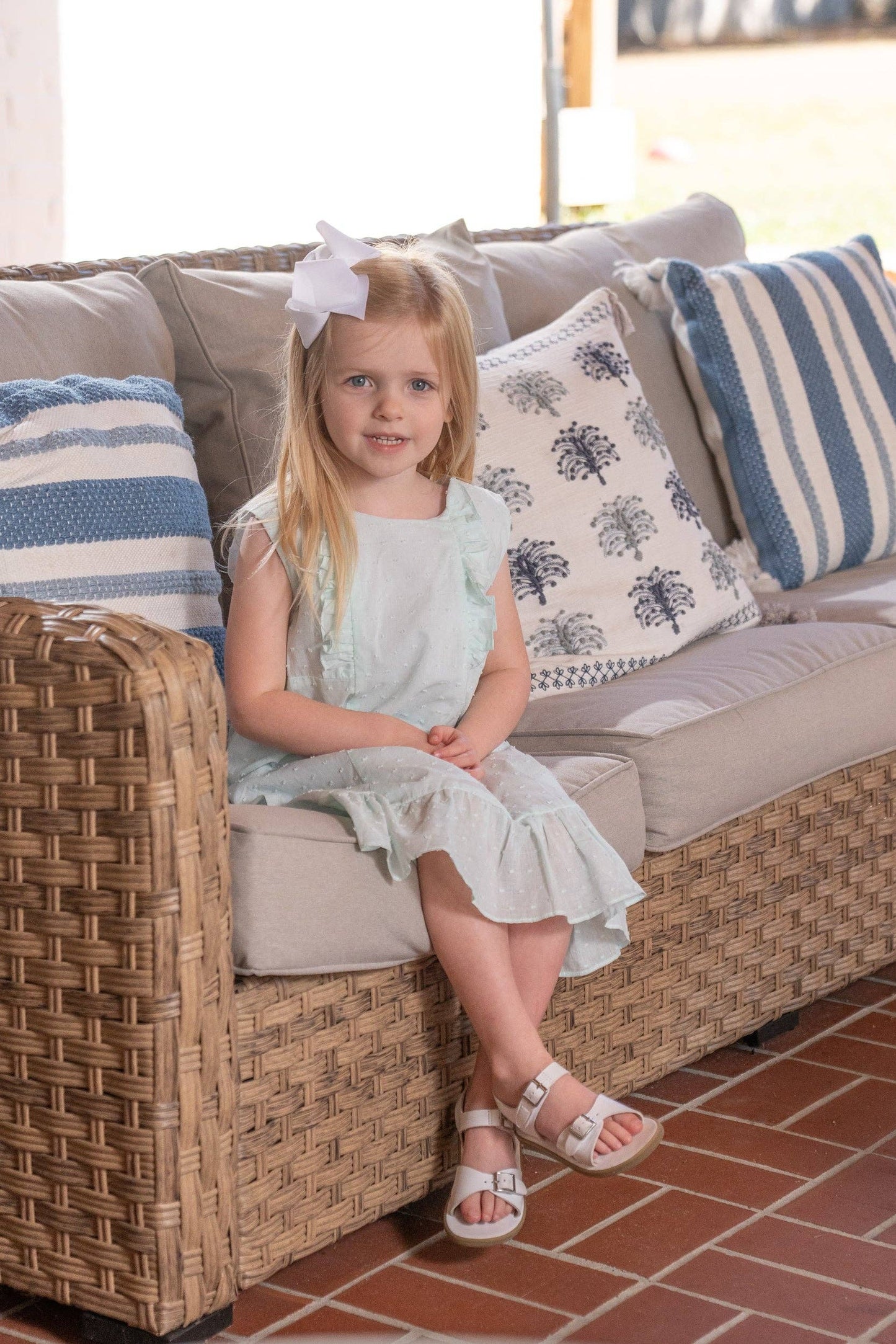 Loreli MInt Swiss Dot Dress