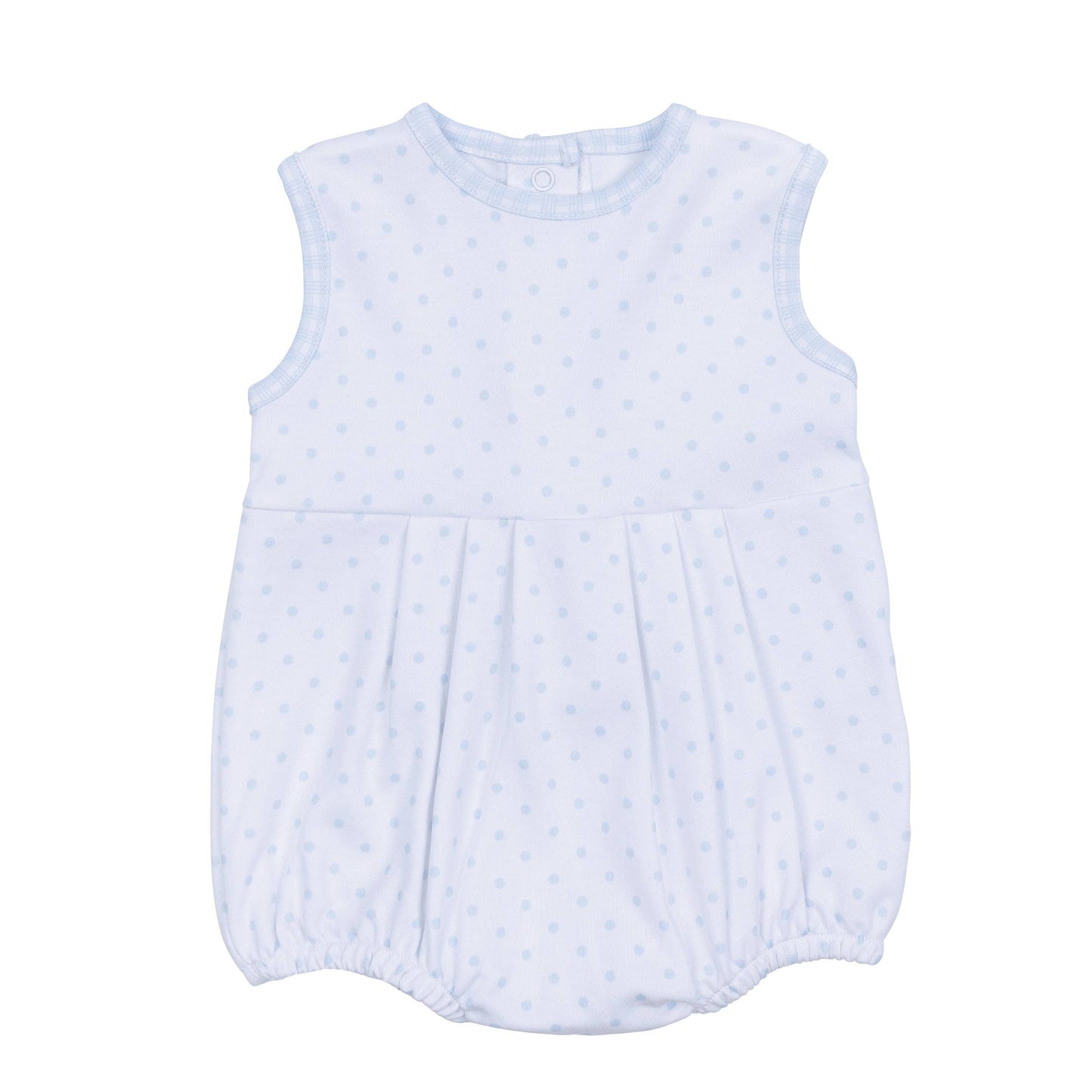 Gingham Dots Sleeveless Bubble in Light Blue