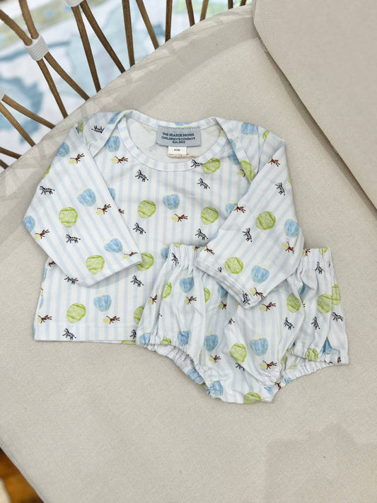Soaring Safari Pals Boys Long Sleeve Diaper Set