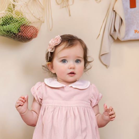 Pink Peter Pan Collar Short Sleeve Bubble