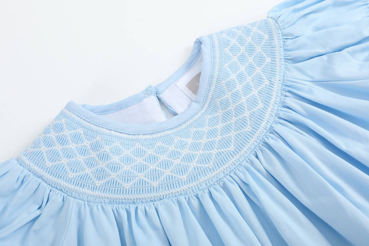 Blue and White Smocked Bishop Dress